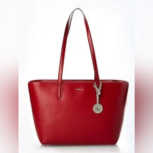 DKNY Bryant Medium Zippered Tote Bag, RED